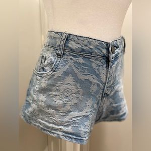 VTG 90s Y2k Mossimo Patterned Denim Jean Mini Hot Shorts - Large